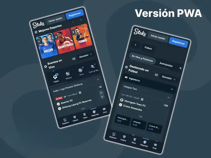 La aplicación PWA proporciona acceso a todos los juegos, apuestas y promociones en el sitio web oficial de Stake