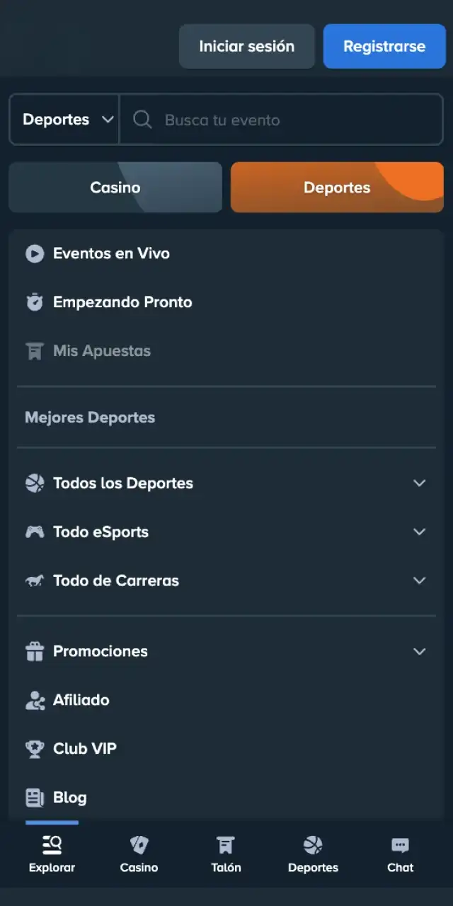 Utiliza la aplicación Stake para acceder a las apuestas deportivas, al casino y a tu cuenta personal