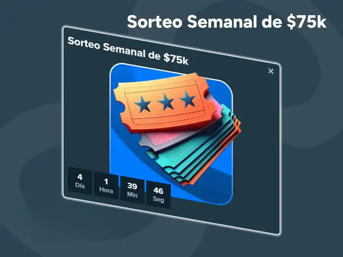 Reciba el bono sorteo semanal de 75.000 $ en Stake casino