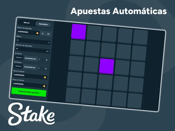 Prueba el modo de apuestas automáticas en el juego Mines de Stake