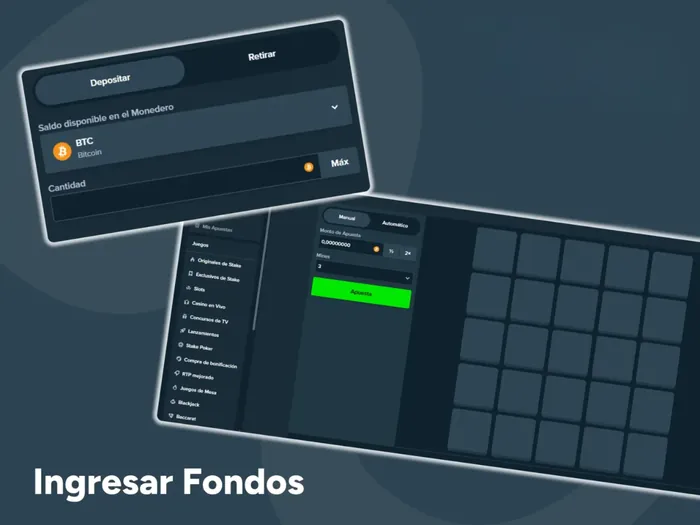 Deposita en tu cuenta Stake para empezar a jugar a Mines