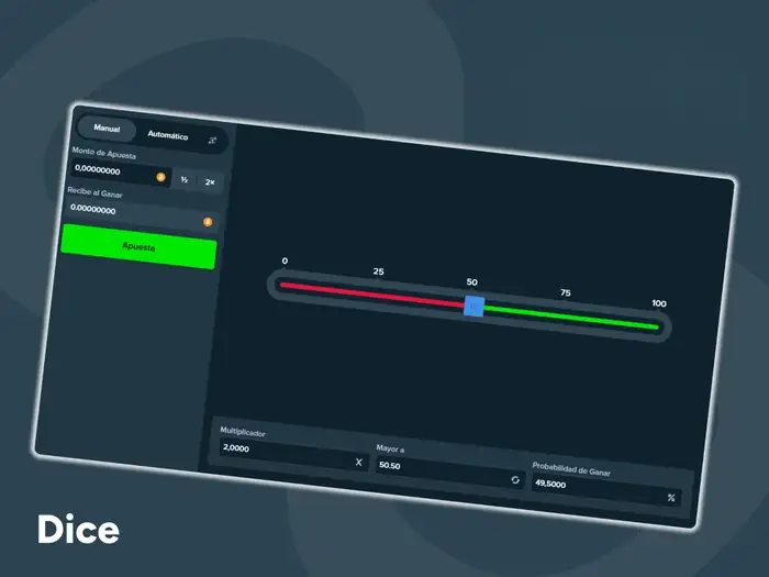 Stake originals ofrece el juego Dice para los jugadores