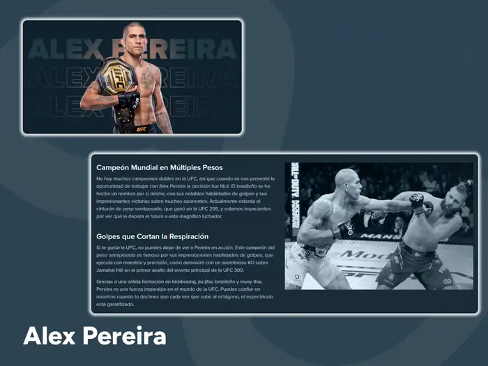 Alex Pereira es uno de los patrocinadores de Stake.