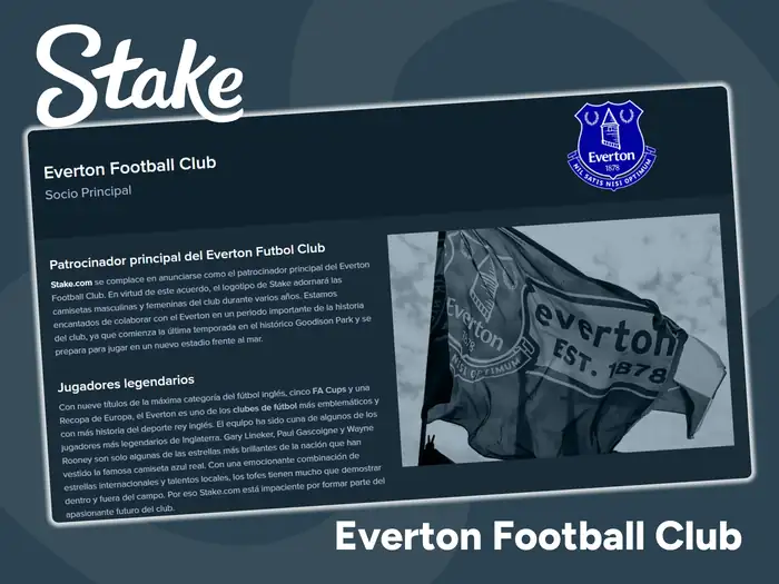 Stake colabora con éxito con el Everton Football Club.