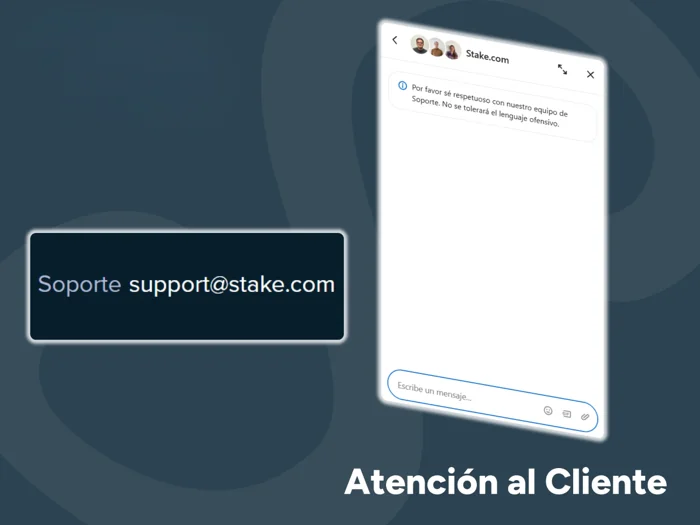 Póngase en contacto con el equipo de asistencia de Stake por correo electrónico o chat en vivo