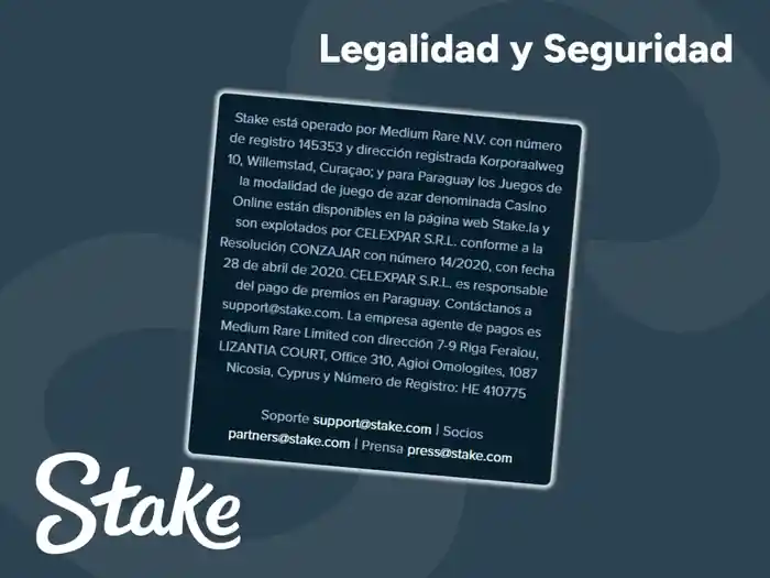 Consulte los detalles sobre la licencia de Stake y la seguridad para los jugadores