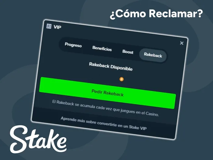 Aprende cómo puedes reclamar tu rakeback en el sitio web de Stake