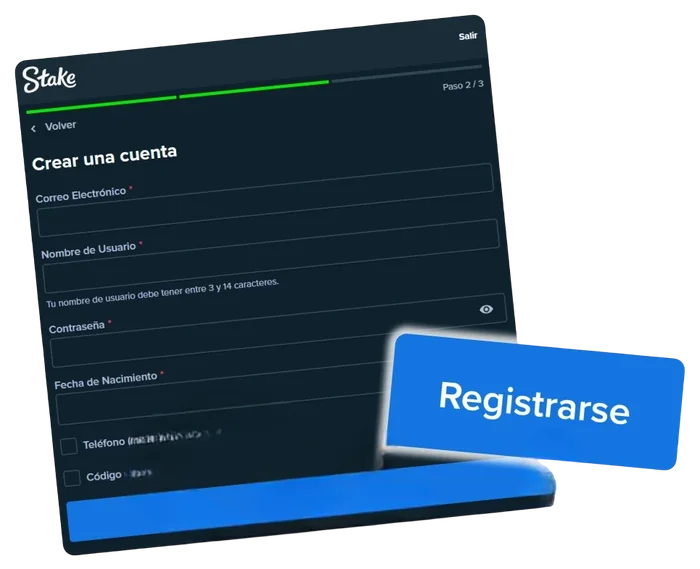Cree una cuenta en el sitio web de Stake Argentina