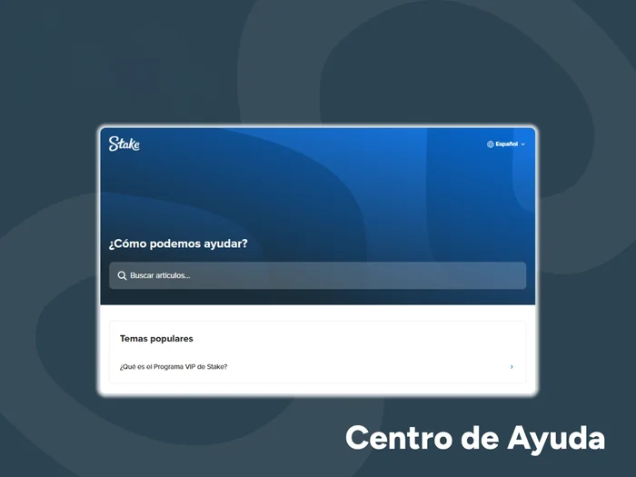Puedes encontrar ayuda en el centro de ayuda de Stake